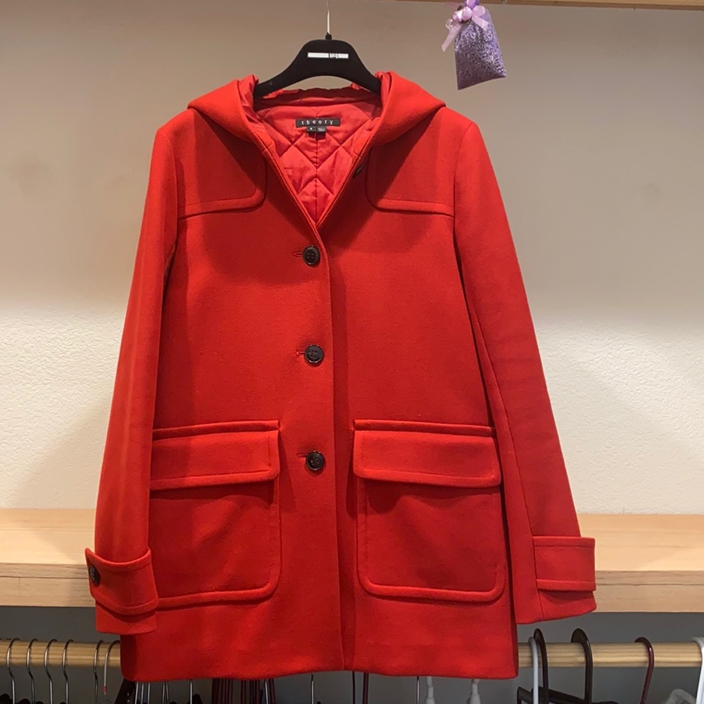 Theory Hoodie wool coat